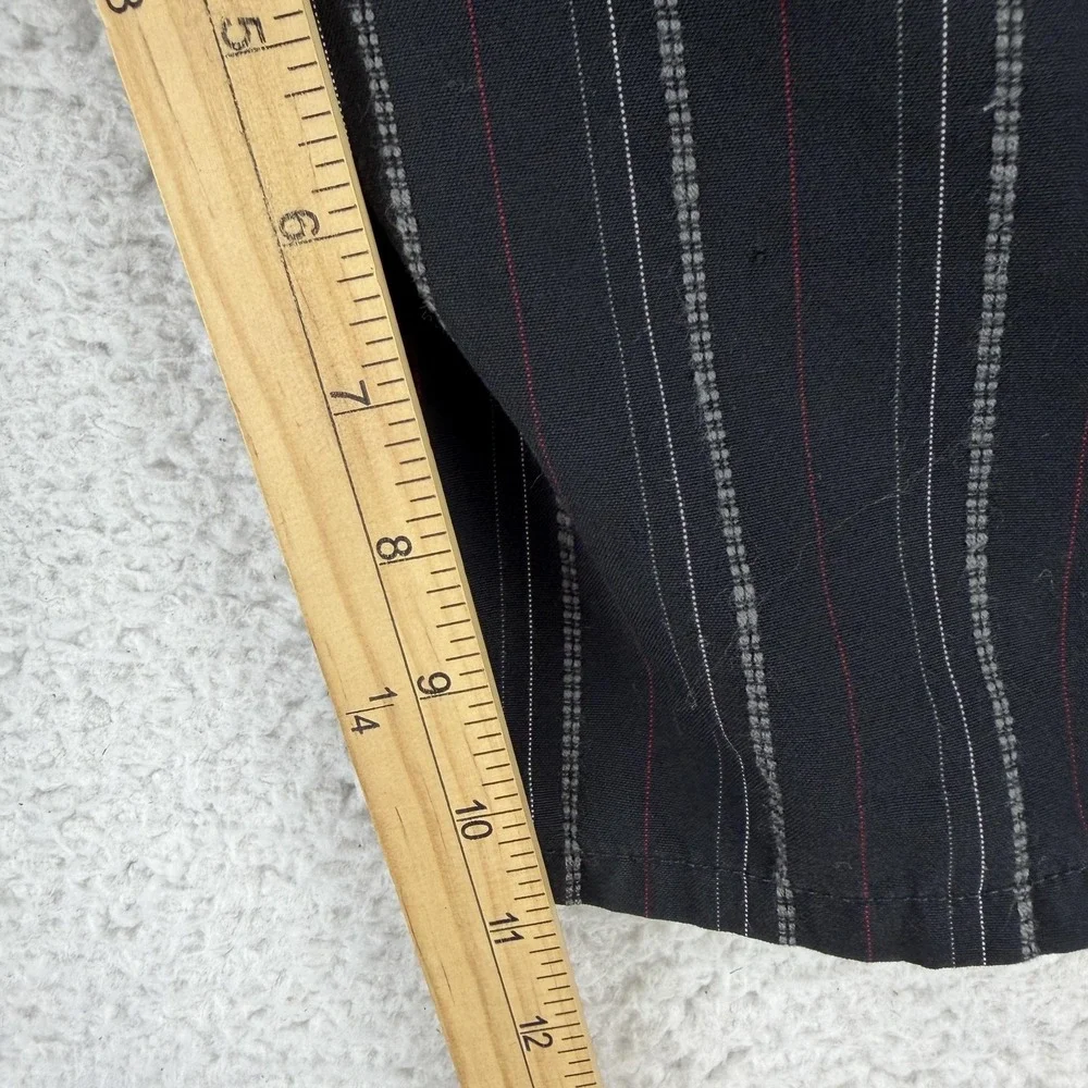 Quiksilver Shorts Mens 32 Black Striped Chino Canvas Bermuda Skull Casual Y2K